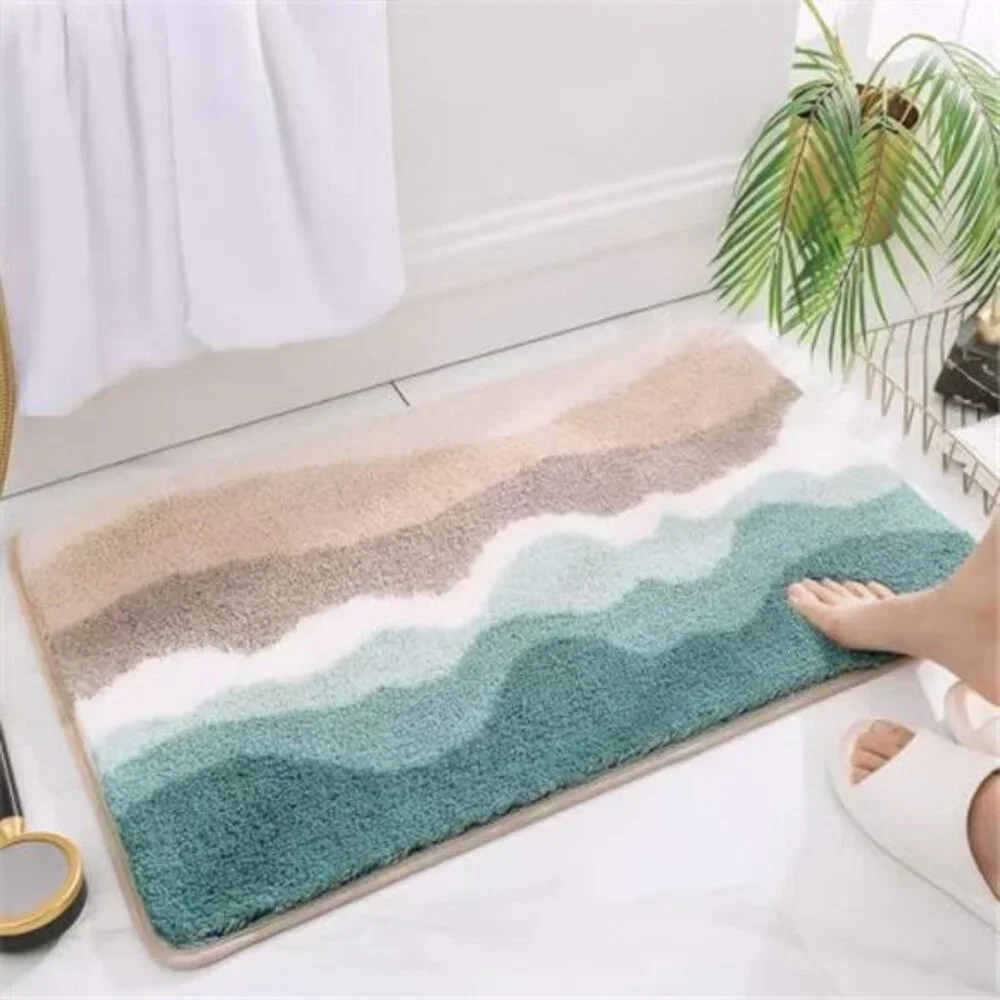 Microfiber Bathroom Rug Non Slip Soft Shaggy Carpet Floor Mat Absorbent 24x16